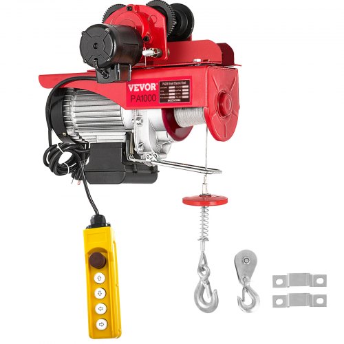 VEVOR Electric Wire Rope Hoist with Trolley, Electric Wire Rope Hoist with Trolley Remote Control Industry 1000KG/2200LBS Capacity