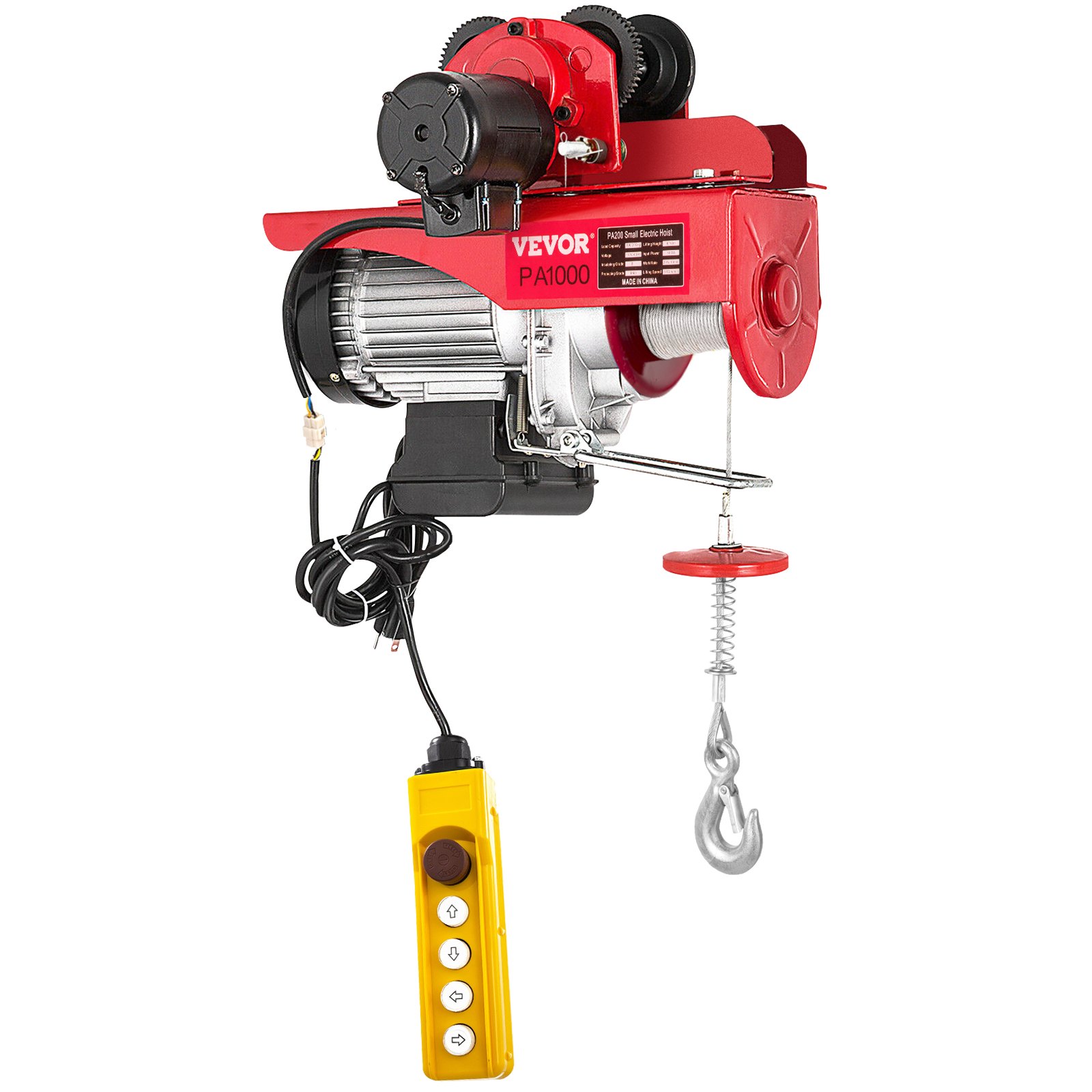 VEVOR Electric Wire Rope Hoist with Trolley, Electric Wire Rope Hoist with Trolley Remote Control Industry 1000KG/2200LBS Capacity