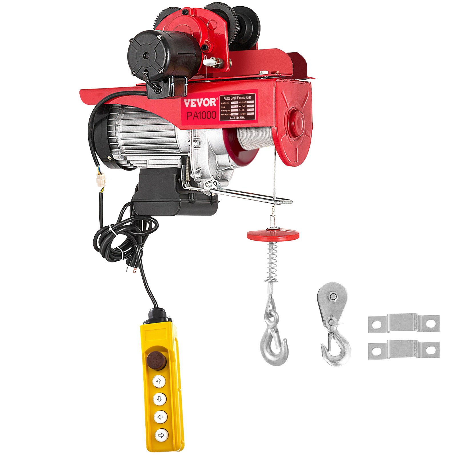 VEVOR Electric Wire Rope Hoist with Trolley, Electric Wire Rope Hoist with Trolley Remote Control Industry 1000KG/2200LBS Capacity