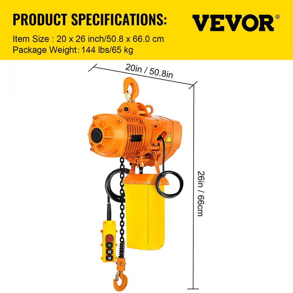 1 PHASE Industrial Electric Chain Hoist 1 Ton G80 Chain
