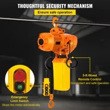 VEVOR 2200LBS Double Electric Chain Hoist, Yellow