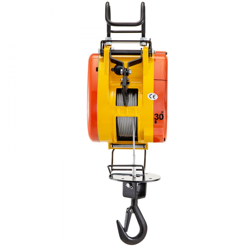 VEVOR Electric Chain Hoist 230kg Capacity Electric Winch 507lbs with 98ft/30m Length Steel Wire Rope Remote Control Crane Overhead Electric Trolley with Pulley System 110 Volts 1 Phase