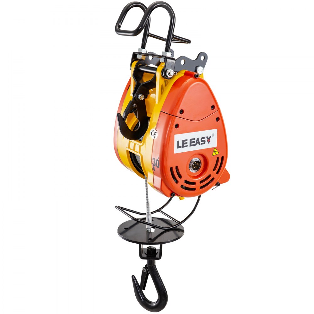 VEVOR Electric Chain Hoist 230kg Capacity Electric Winch 507lbs with 98ft/30m Length Steel Wire Rope Remote Control Crane Overhead Electric Trolley with Pulley System 110 Volts 1 Phase