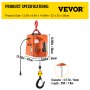 Vevor New Portable Tracking Block Electric Winch Hoist Tools 500kg / 1100lbs Remote