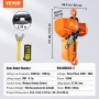 VEVOR Electric Chain Hoist Guindaste trifásico 4400 libras de carga 20 pés de elevação