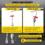 VEVOR 125 Kg/250 Kg Electric Hoist Lifting Crane Remote Control Power System,  Alloy Steel Wire Overhead Crane Garage Ceiling Pulley Winch w/Premium 1.5 M/5 Ft Long Cable