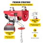 VEVOR 150 Kg/300 Kg Electric Hoist Lifting Crane Remote Control Power System,  Alloy Steel Wire Overhead Crane Garage Ceiling Pulley Winch w/Premium 1.5 M/5 Ft Long Cable