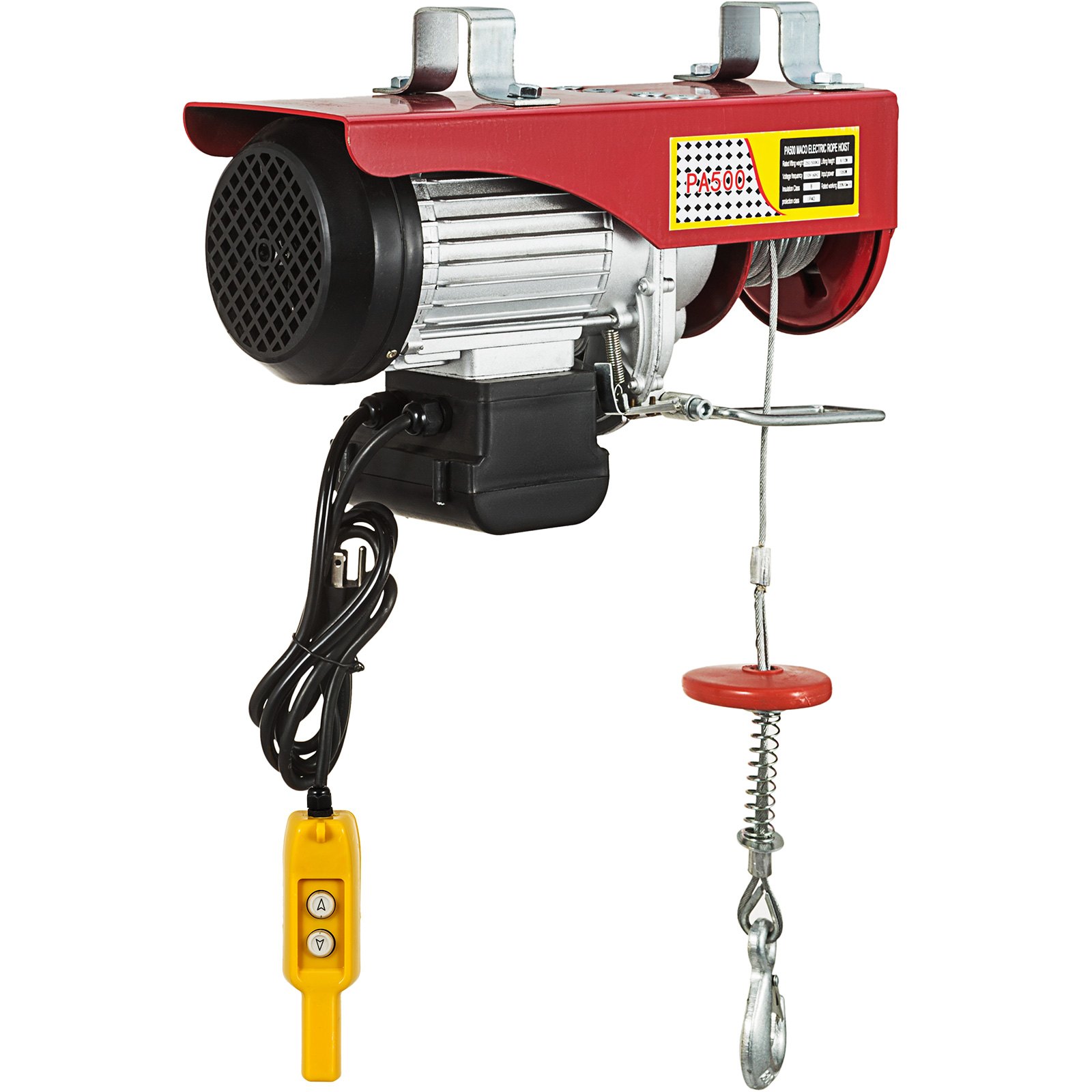 VEVOR Electric Hoist Electric Winch 500kg w/ 18m Wire Rope Remote Control