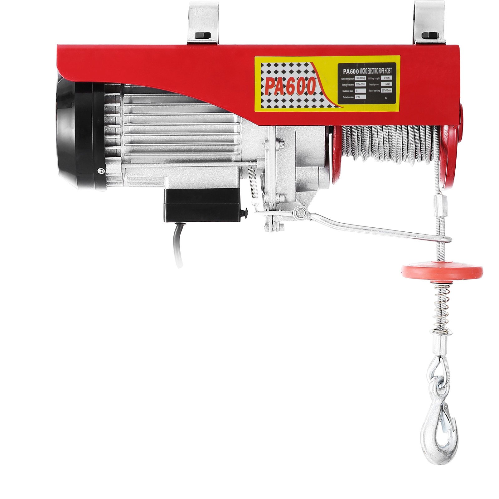 Electric Hoist Electric Winch 600kg with 15m Wire Rope and Remote Control
