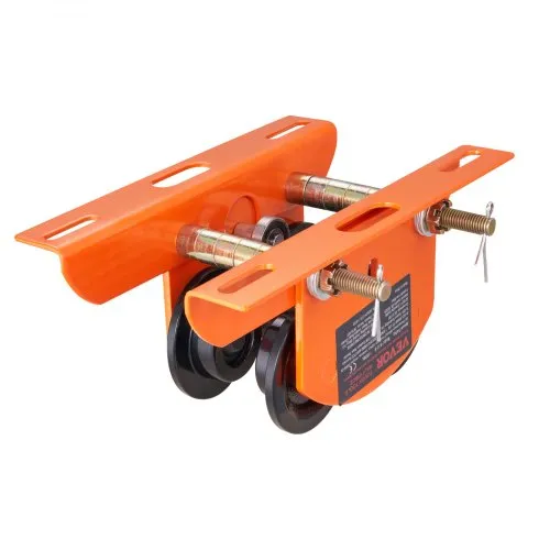 VEVOR Electric Hoist Manual Trolley, 499 kg/0.5 Ton Capacity for PA200 PA250 PA300 PA400 PA500, Push Beam Trolley with Dual Wheels, 6 cm-12 cm Adjustable Flange Width for Straight Curved I Beam