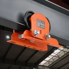 VEVOR Electric Hoist Manual Trolley, 2200 lbs/1 Ton Capacity for PA200 PA250 PA300 PA400 PA500, Push Beam Trolley with Dual Wheels, 2.68"-4.33" Adjustable Beam Flange Width for Straight Curved I Beam