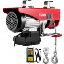 VEVOR 1760LBS Electric Hoist With Wireless Remote Control & Single/Double Slings Electric Winch, Steel Electric Lift, 110V Electric Hoist For Lifting In Factories, Warehouses, Construction Site