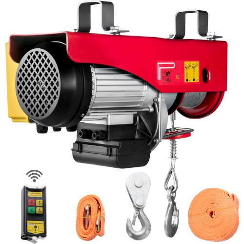 VEVOR Electric Hoist, 2200LBS Electric Winch, Steel Electric Lift, 110V Electric Hoist With Wireless Remote Control & Single/Double Slings For Lifting In Factories, Warehouses, Construction Site