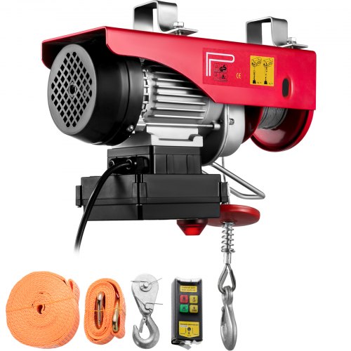 VEVOR Electric Hoist 550LBS With Wireless Remote Control & Single/Double Slings Electric Winch, Steel Electric Lift, 110V Electric Hoist For Lifting In Factories, Warehouses, Construction Site