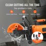 VEVOR electric concrete saw with water pump, thicker water line, and clamp for clean, dust-free cutting.