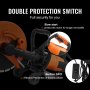 double protection switch and built-in gfci on VEVOR electric concrete saw for enhanced safety.