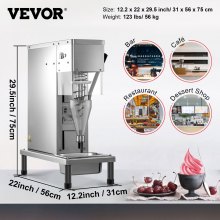 VEVOR 110V Frozen Yogurt Blending Machine 750W, Yogurt Milkshake Ice Cream Mixing Machine 304 Stainless Steel Construction, Professional Commercial Kitchen Equipment