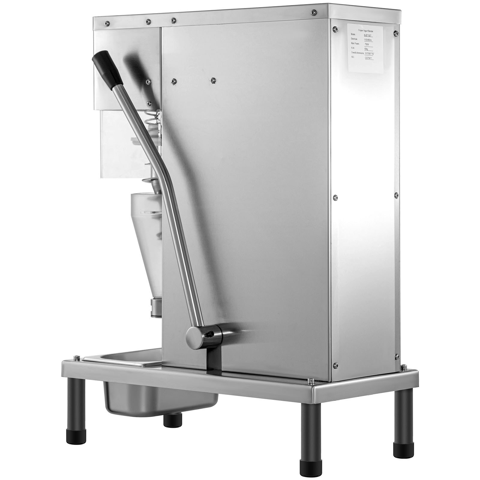 VEVOR 110V Frozen Yogurt Blending Machine 750W, Yogurt Milkshake Ice Cream Mixing Machine 304 Stainless Steel Construction, Professional Commercial Kitchen Equipment