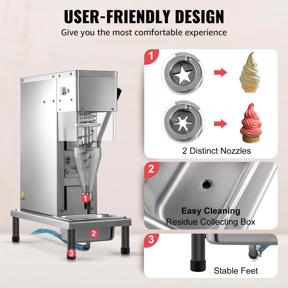 Frozen Yogurt Blending Machine, Ice Cream Blending Machine 750W, Stainless Steel