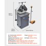 VEVOR 750W Electric Roll Bending Machine, 3-Roller Electric Pipe Bender Machine with Reversible Foot Switch, Support Horizontal/Vertical Operation (220V 60Hz 3-Phase, No Plug)