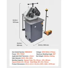 Máquina dobladora de tubos eléctrica de 750 W Máquina dobladora de tubos eléctrica de 3 rodillos