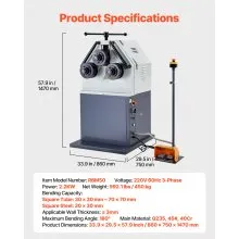 2.2KW Electric Roll Bending Machine 3-Roller Electric Pipe Tubing Bender Machine