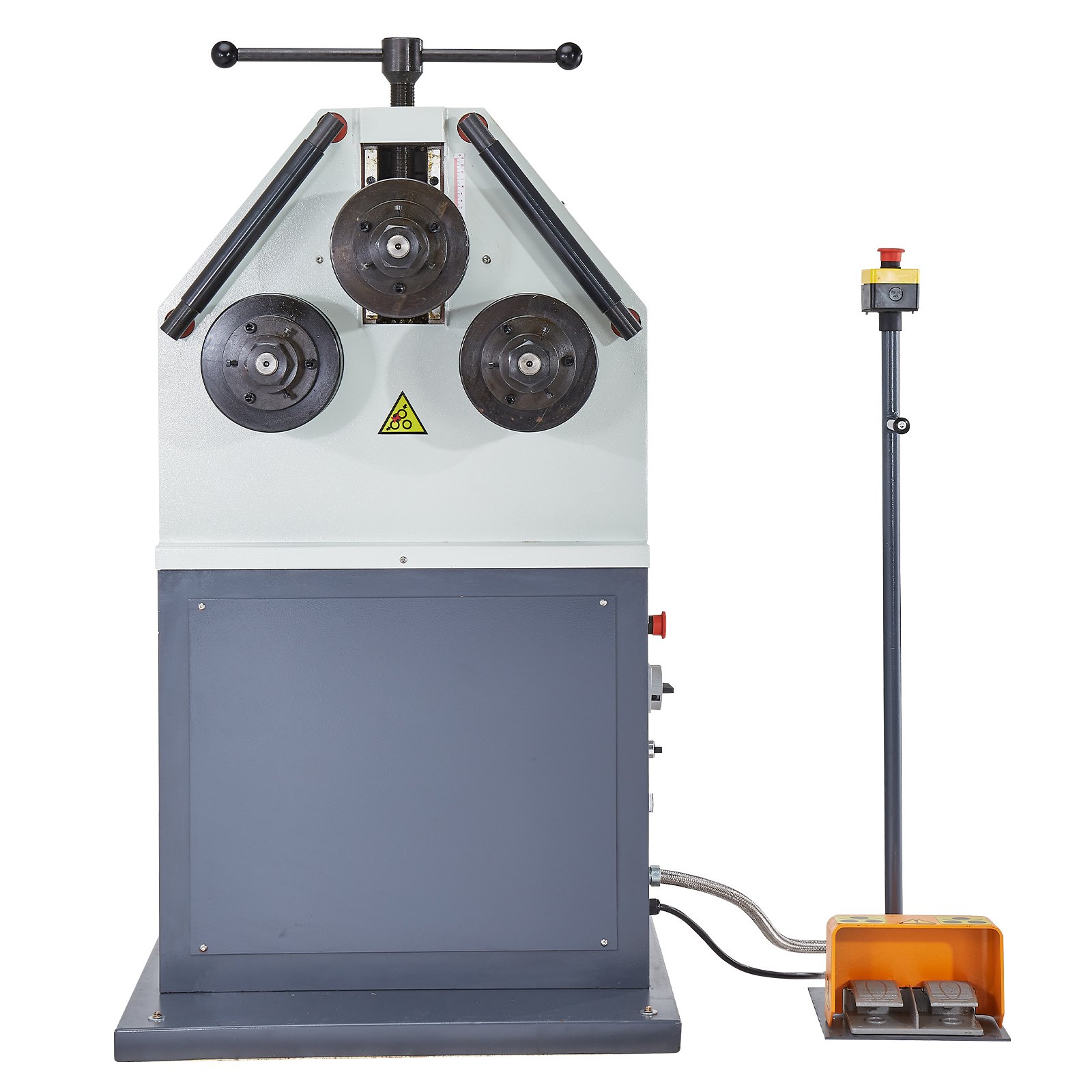 VEVOR 2.2KW Electric Roll Bending Machine, 3-Roller Electric Pipe Bender Machine with 180° Maximum Bending Angle & Reversible Foot Switch, Support Horizontal/Vertical Operation (220V 60Hz 3-Phase)