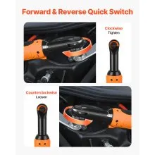 VEVOR Cordless Ratchet Wrench, 3/8 inch Drive, 230 RPM, up to 33 ft-lbs of Torque, Battery Powered Electric Ratchet Wrench Set with Two 2.0Ah Batteries, Charger, Sockets, Adaptor and Carrying Case