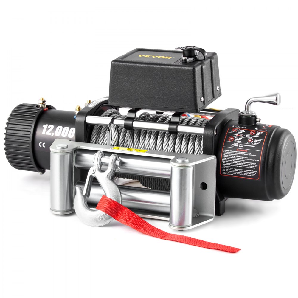 VEVOR Electric Winch, 12,000 lb, 12V DC Truck Winch with Φ0.36 in x 85 ft Steel Cable Roller Fairlead Wireless & Wired Remote Control, IP55 Waterproof for Towing Off-Road SUV Jeep Truck Trailer Boat