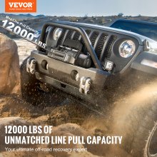 VEVOR Truck Winch 12000lbs Electric Winch 85ft/26m Steel Cable 12V Power Winch Jeep Winch with Wireless Remote Control and Powerful Motor for UTV ATV & Jeep Truck and Wrangler in Car Lift