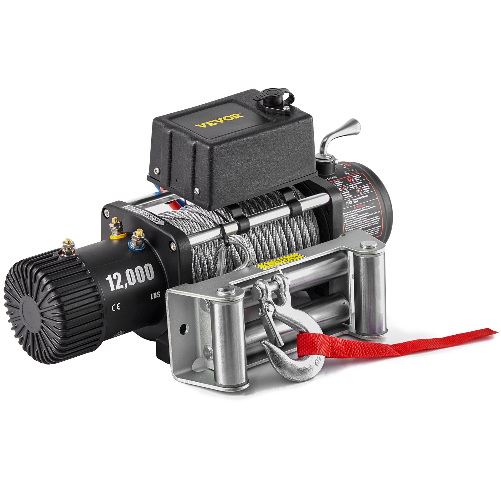 VEVOR Electric Winch, 12,000 lb, 12V DC Truck Winch with Φ0.36 in x 85 ft Steel Cable Roller Fairlead Wireless & Wired Remote Control, IP55 Waterproof for Towing Off-Road SUV Jeep Truck Trailer Boat