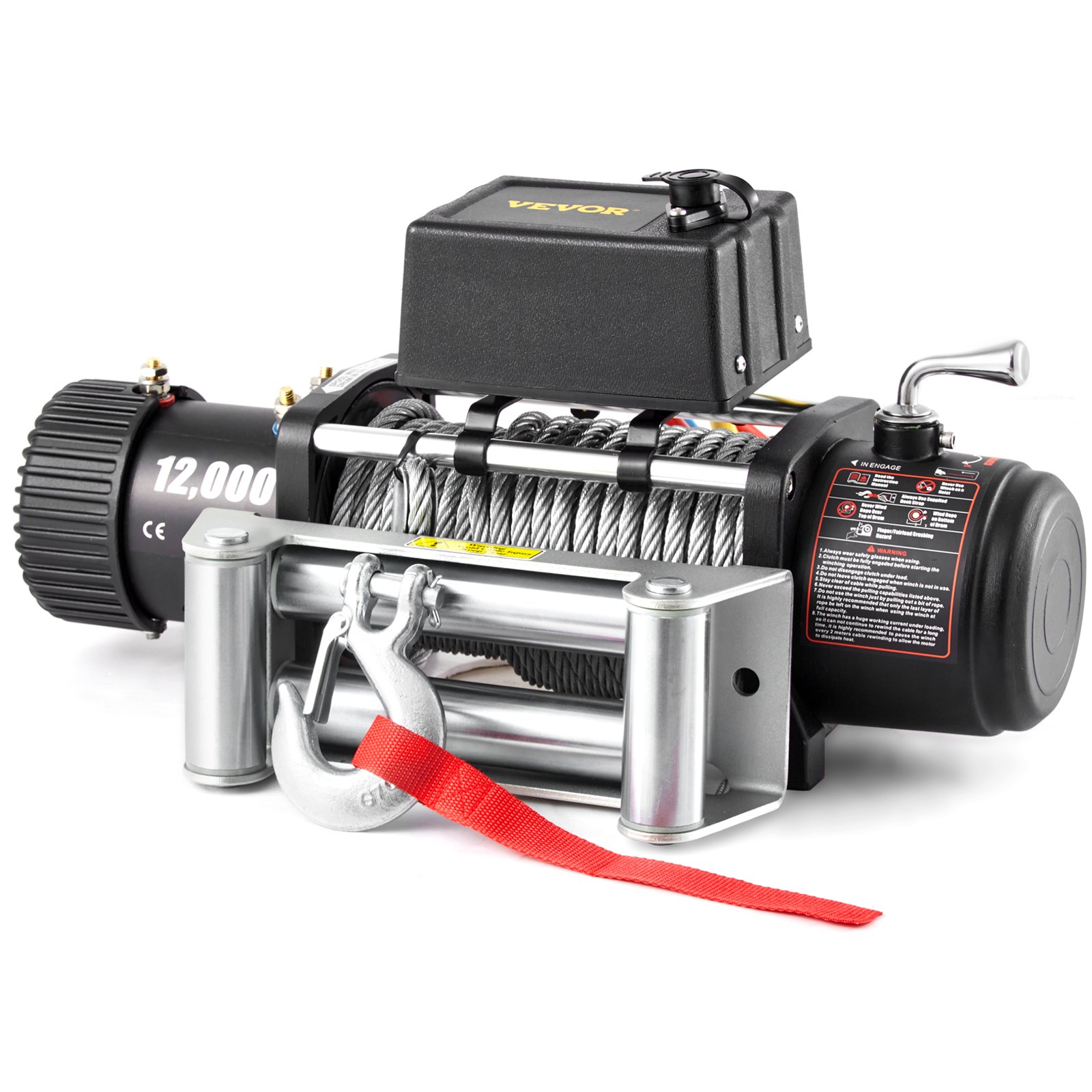 VEVOR Electric Winch, 12,000 lb, 12V DC Truck Winch with Φ0.36 in x 85 ft Steel Cable Roller Fairlead Wireless & Wired Remote Control, IP55 Waterproof for Towing Off-Road SUV Jeep Truck Trailer Boat
