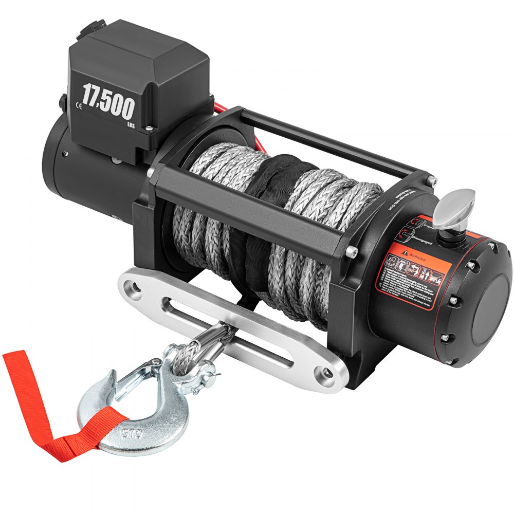 VEVOR 12V Electric Winch 17500 lbs Synthetic Rope 9.5 mm x 26 m Wireless ATV Winch