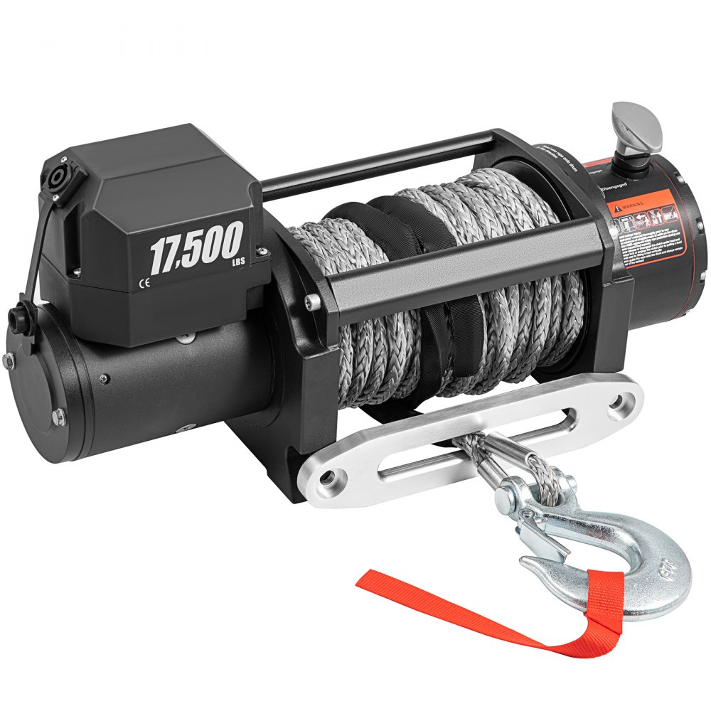 VEVOR 12V Electric Winch 17500 lbs Synthetic Rope 9.5 mm x 26 m Wireless ATV Winch