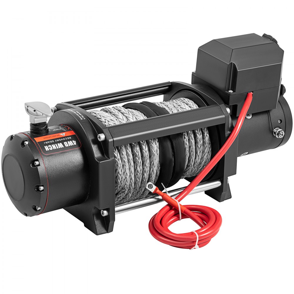 VEVOR 12V Electric Winch 17500 lbs Synthetic Rope 9.5 mm x 26 m Wireless ATV Winch