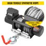 VEVOR 12V Electric Winch 17500LBS Synthetic Rope 9.5MMX26M Wireless ATV Winch