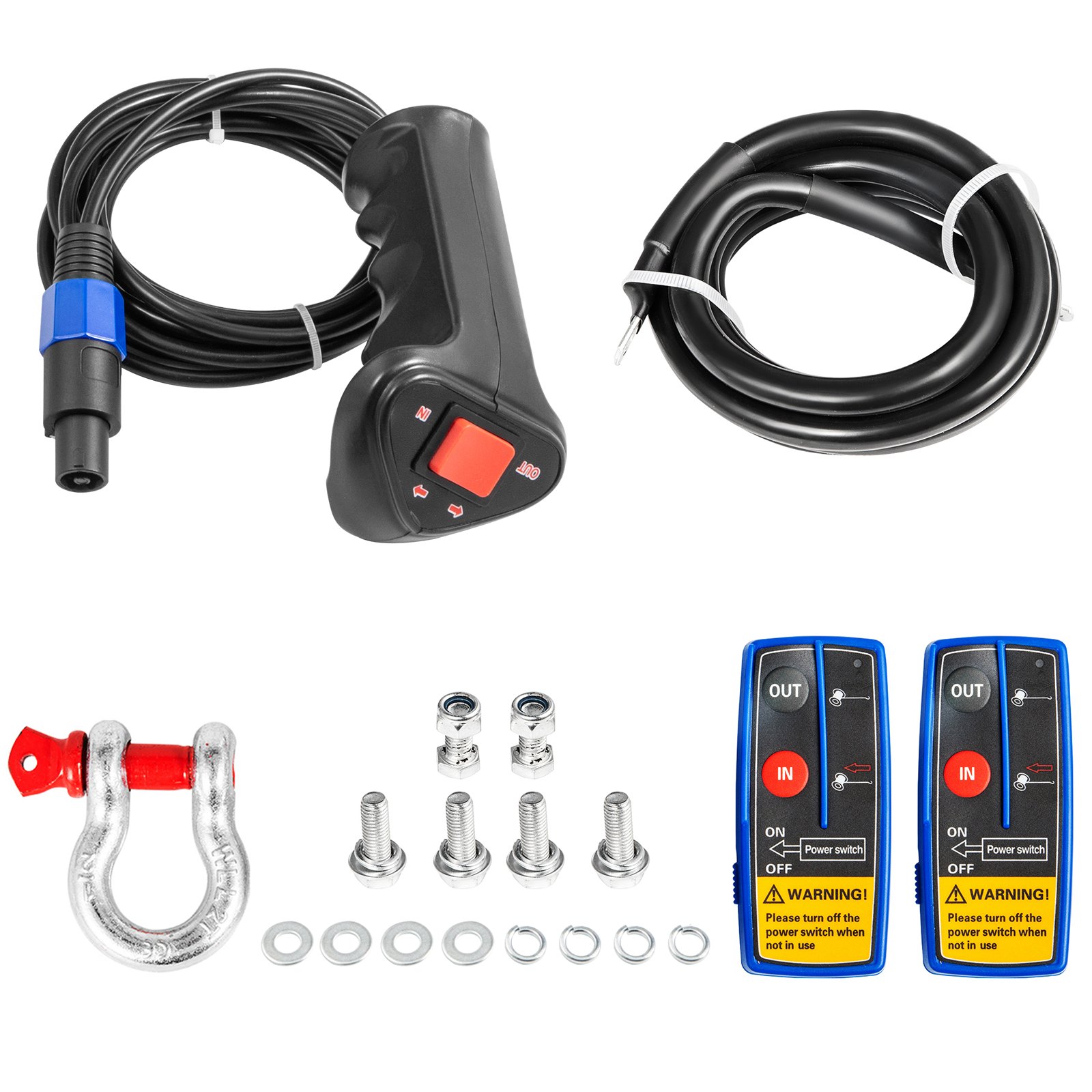 VEVOR 12V Electric Winch 17500LBS Synthetic Rope 9.5MMX26M Wireless ATV Winch