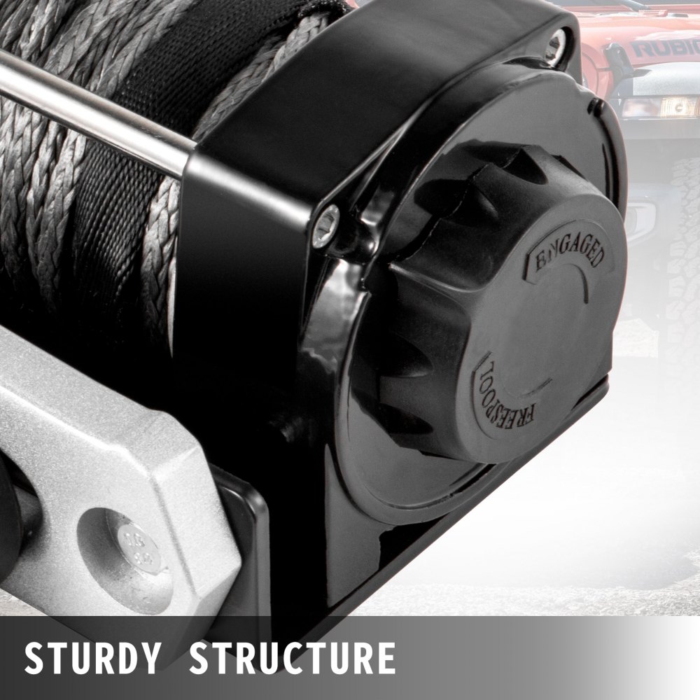 VEVOR Electric Winch 4500lb Load Capacity Truck Winch Compatible with Jeep Truck SUV 43ft/13m Synthetic Rope 12V Power Winch with Wireless Remote Control, Powerful Motor for ATV UTV Off Road Trailer