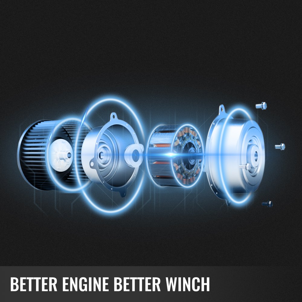 VEVOR Electric Winch 4500lb Load Capacity Truck Winch Compatible with Jeep Truck SUV 43ft/13m Synthetic Rope 12V Power Winch with Wireless Remote Control, Powerful Motor for ATV UTV Off Road Trailer