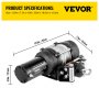 VEVOR Electric Winch 5000lb Load Capacity Truck Winch Compatible with Jeep Truck SUV 43ft/13m Cable Steel 12V Power Winch with Wireless Remote Control, Powerful Motor for ATV UTV Off Road Trailer