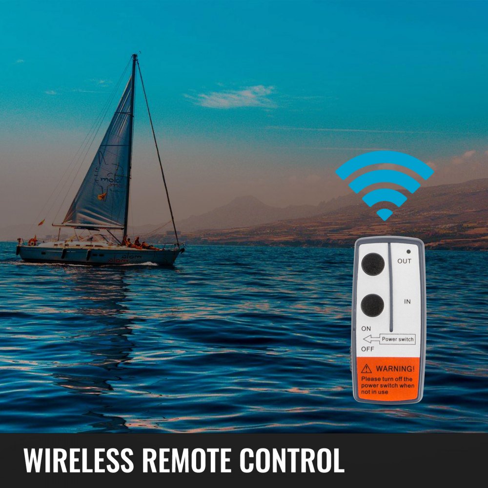 VEVOR Electric Winch 12V DC, Portable Trailer Winch 6,500 lbs, Pulling Capacity Power Winch with Powerful Motor and Hand Crank, Steel Cable Winch with Wireless Remote Control for Baot, UTV, ATV