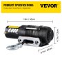 VEVOR Electric Winch 6000lb Load Capacity Truck Winch Synthetic Rope with Wireless Remote Control, Powerful Motor for ATV UTV Off Road Trailer