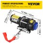 VEVOR Electric Winch, 5000 lbs Capacity, 42.6'/13m Synthetic Rope, Waterproof ATV UTV Winches with Wireless Remote and Corded Control & Hawse Fairlead, for Towing Jeep Off Road SUV Truck Car Trailer