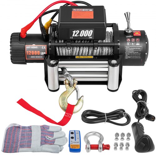 VEVOR 12V Electric Winch 12000 LBS Steel Cable 9MM X 24M Wireless ATV 4WD Winch