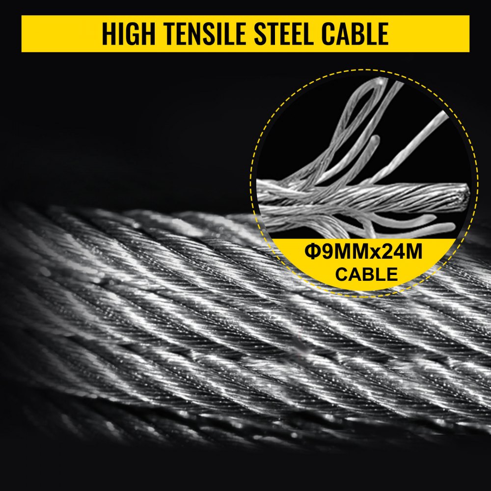 VEVOR 12V Electric Winch 12000 LBS Steel Cable 9MM X 24M Wireless ATV 4WD Winch