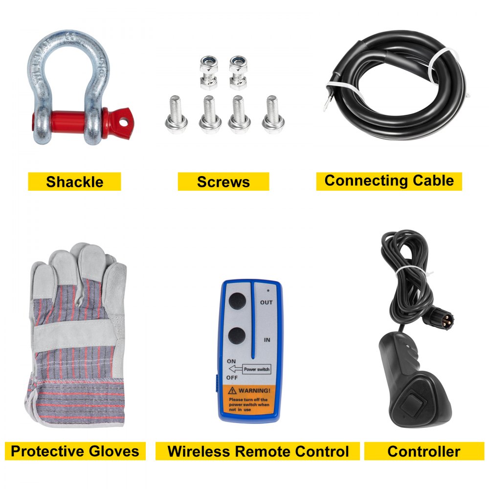 VEVOR 12V Electric Winch 12000 LBS Steel Cable 9MM X 24M Wireless ATV 4WD Winch