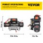 VEVOR Electric Winch 13000lb Load Capacity Truck Winch Compatible with Jeep Truck SUV 85ft/26m Cable Steel 12V Power Winch with Wireless Remote Control, Powerful Motor for ATV UTV Off Road Trailer