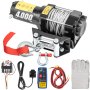 VEVOR 12V Electric Winch 4000LBS Steel Cable 5.5MMX10M Wireless ATV 4WD Winch