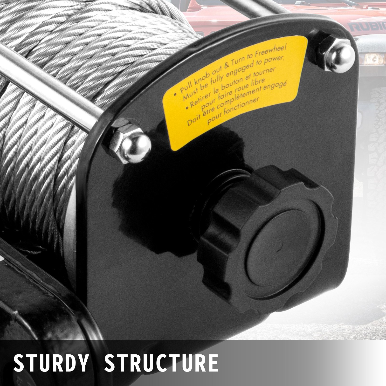 VEVOR Truck Winch 3,000LBS Electric Winch 10m Steel Cable 12V Power Winch Jeep Winch with Wireless Remote Control and Powerful Motor for UTV ATV & Jeep Truck and Wrangler Accessories in Car Lift