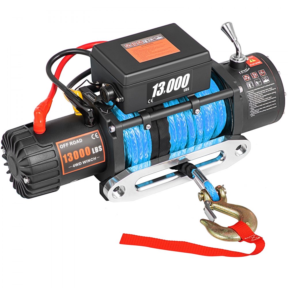 VEVOR 12V Electric Winch 13000 LBS Synthetic Rope 9MM X 24M 265:1 ATV/UTV Winch